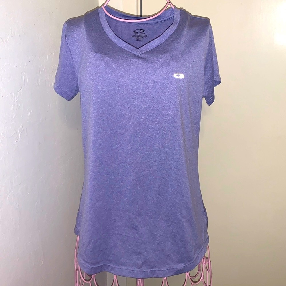 Women's Champion Purple Heather Semi Fitted S/S Workout Shirt- XL (14-16)